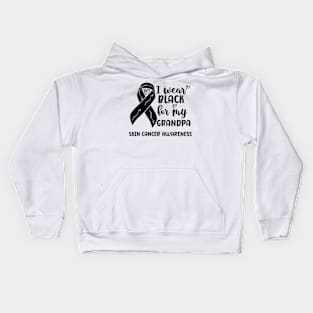 I Wear Black For My Grandpa Skin Cancer Awareness Kids Hoodie